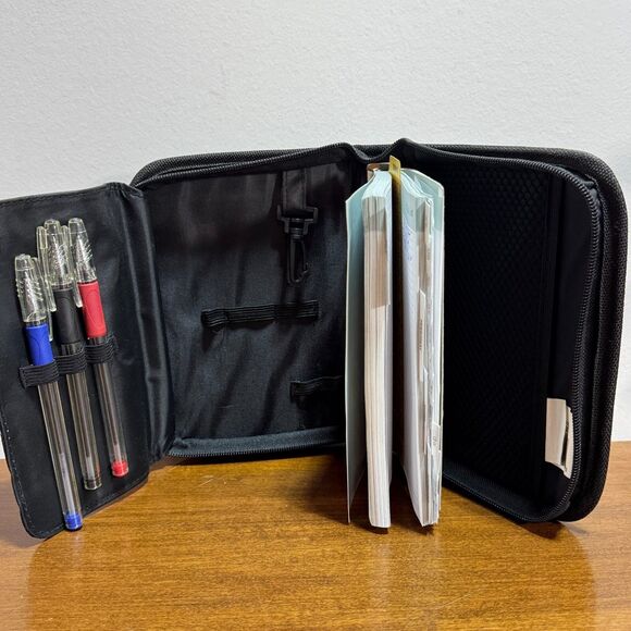 PlanAhead 6 Ring Planner Black Organizer Undated Calendar Inserts Pockets - Picture 6 of 16